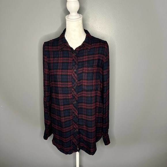 Melloday Stitch Fix Plaid Flannel Button Down Size Small - Picture 2 of 8